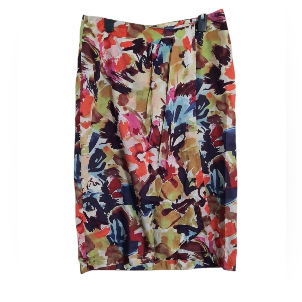 Joseph A Watercolor Pencil Skirt Floral Colorful Easter